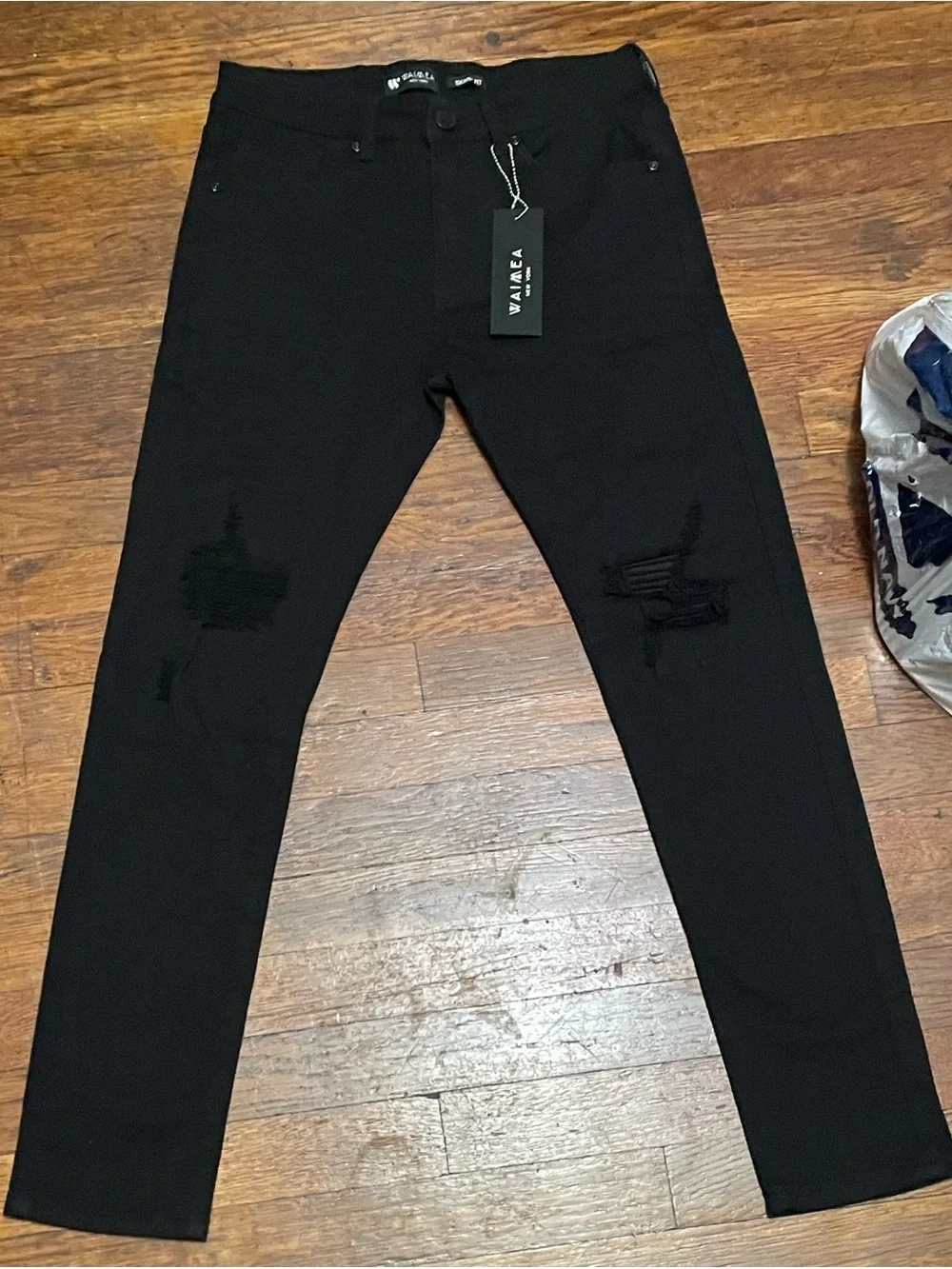 Distressed Black Skinny Jeans for Men